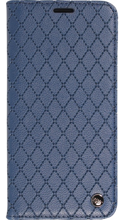 iPhone 14 Leder Tasche - Flip Wallet prestige Design - Blau