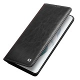 Fourre Samsung Galaxy S23 - Flip Qialino cuir véritable - Noir