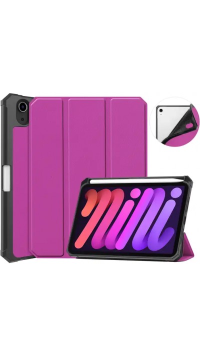 Fourre iPad mini 6 (8.3"/2021) - Coque 2 en 1 antichoc similicuir avec bumper et support intégré - Violet