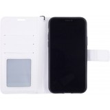 Fourre iPhone 16 Pro - Premium Flip cuir lisse porte-cartes - Blanc