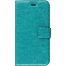 Fourre iPhone 16 Plus - Premium Flip cuir lisse porte-cartes - Turquoise