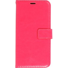 Fourre iPhone 16 Pro - Premium Flip cuir lisse porte-cartes - Rose foncé