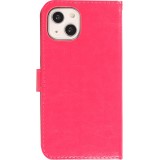 Fourre iPhone 16 Pro - Premium Flip cuir lisse porte-cartes - Rose foncé