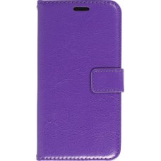 Fourre iPhone 16 Pro - Premium Flip cuir lisse porte-cartes - Violet