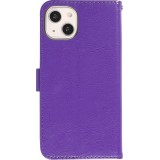 Fourre iPhone 16 Pro - Premium Flip cuir lisse porte-cartes - Violet