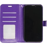 Fourre iPhone 16 Pro - Premium Flip cuir lisse porte-cartes - Violet