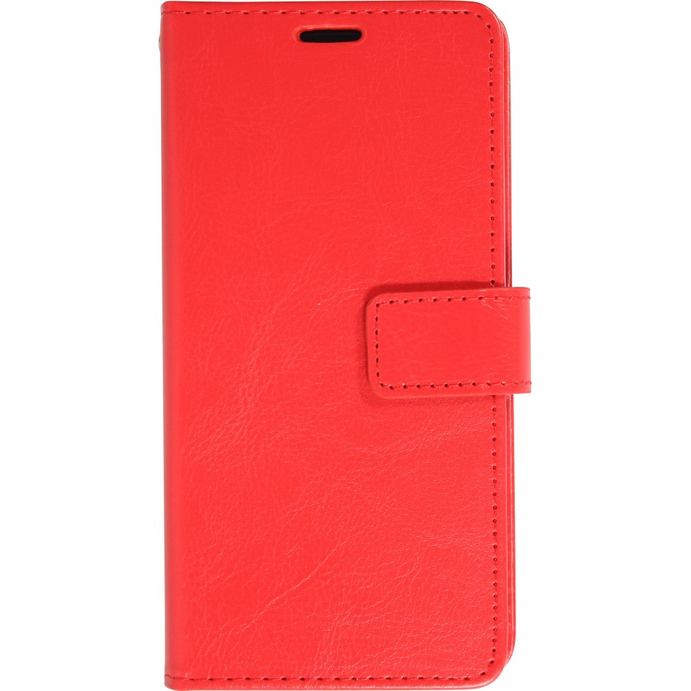 Fourre iPhone 16 Plus - Premium Flip cuir lisse porte-cartes - Rouge