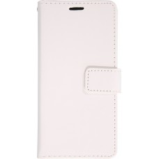 Fourre iPhone 16 - Premium Flip cuir lisse porte-cartes - Blanc