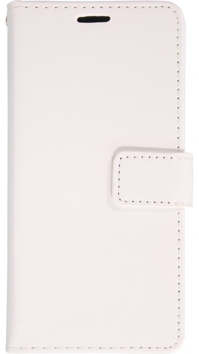 Hülle iPhone 16 - Premium Flip Leder Tasche - Weiss