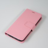 Fourre iPhone 16 - Premium Flip cuir lisse porte-cartes - Rose clair