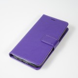 Fourre iPhone 16 - Premium Flip cuir lisse porte-cartes - Violet