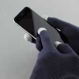 Gants tactiles universels pour l'hiver avec compatibilité avec les écrans de smartphones et tablettes - Taille universelle - Bleu gris