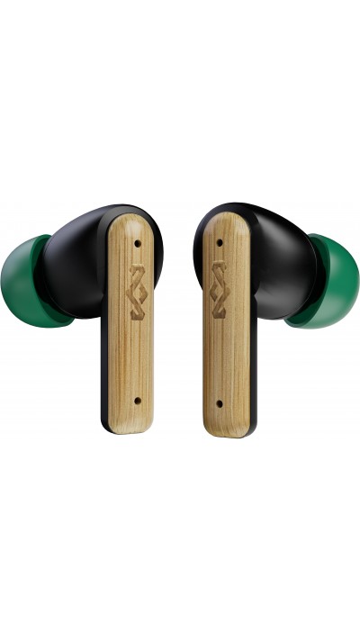House of Marley Little Birds Bluetooth 5.3 TWS In-Ear kabellose Kopfhörer Bamboo - Schwarz