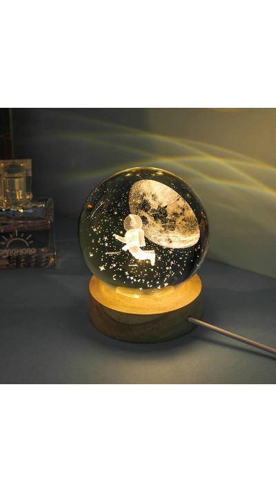Dekorative 3D Kristallnachtlampe in Kugelform mit Motiv Voyager in the sky - Transparent
