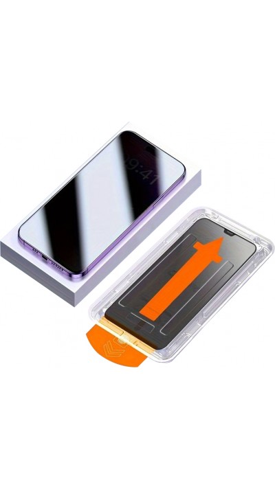 Pack de 2 vitres de protection anti-espion avec kit d'installation automatique rapide et anti-poussière - iPhone 16