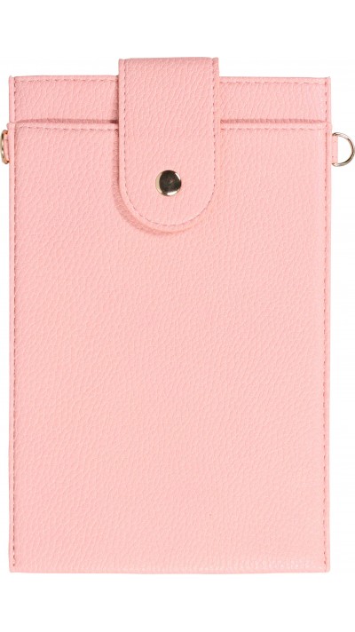 Elegante universelle Smartphone Umhängetasche aus veganem Leder inkl. Umhängegurt aus Leder (vegan) - Rosa