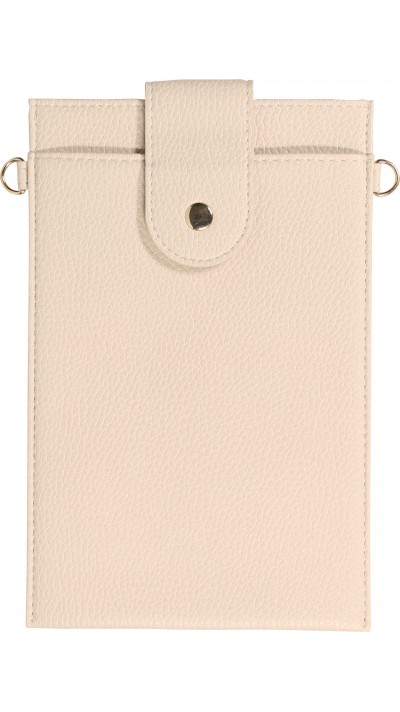 Elegante universelle Smartphone Umhängetasche aus veganem Leder inkl. Umhängegurt aus Leder (vegan) - Sand