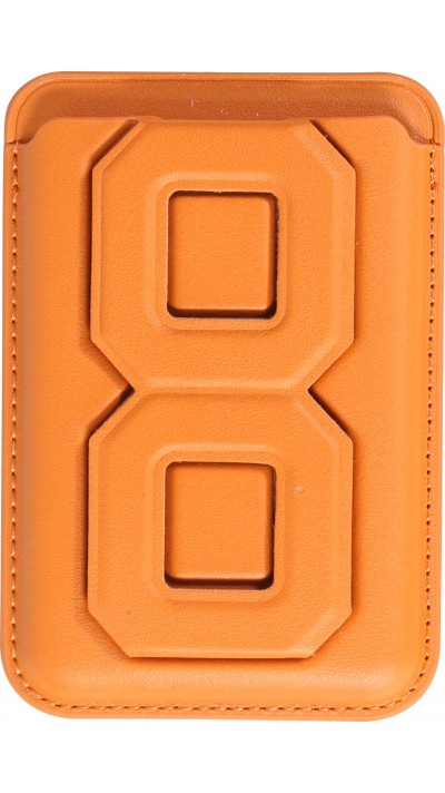 Magnetischer Kartenhalter wallet MagSafe veganes Leder mit starkem Magneten und integriertem Klappständer - Hell braun