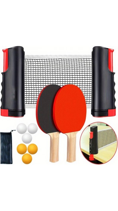 Semi professionelles Ping-pong Spiel Set mit 6 Bällen, 2 Ping-pong Schläger und ausziehbares Netz