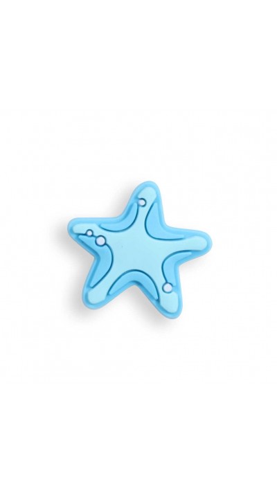 Charm bijou 3D pour coque avec trous style Crocs - Blue Star