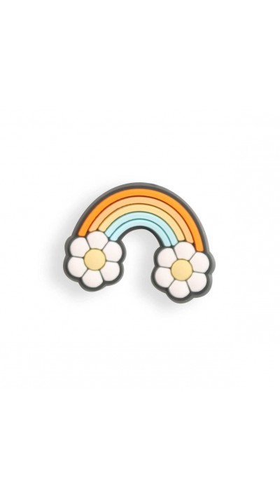 3D-Schmuck Charm für Silikonhülle mit Löcher im Crocs-Stil - Flower Rainbow