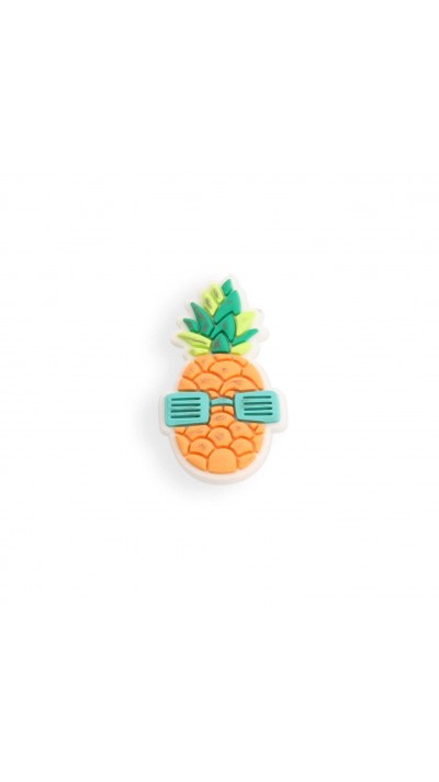 Charm bijou 3D pour coque avec trous style Crocs - Funky Pineapple