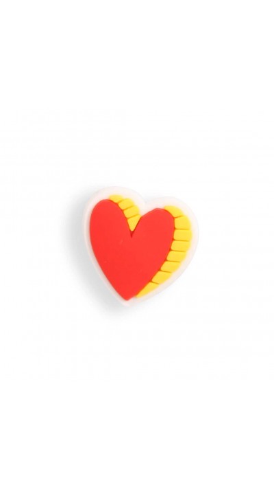3D-Schmuck Charm für Silikonhülle mit Löcher im Crocs-Stil - Red Shiny Heart