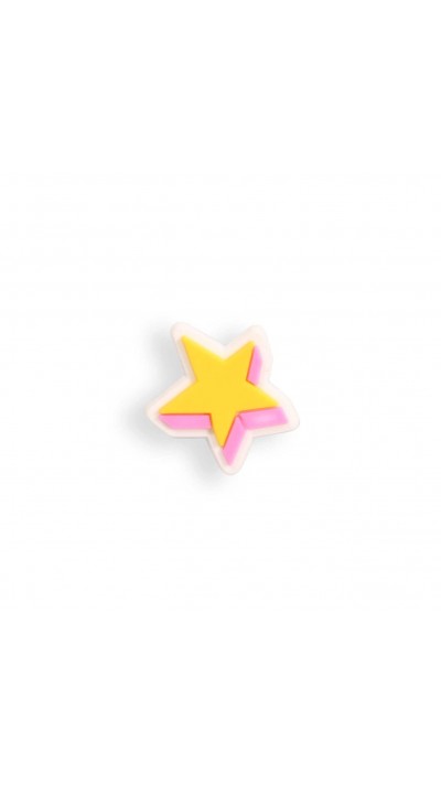 Charm bijou 3D pour coque avec trous style Crocs - Yellow Star