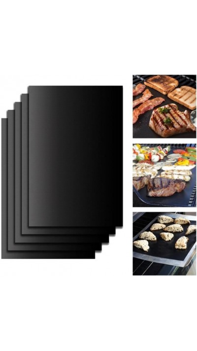 Tapis de cuisson barbecue (BBQ) grillades résistants à la chaleur pour viande, poisson et légumes (5 pièces)