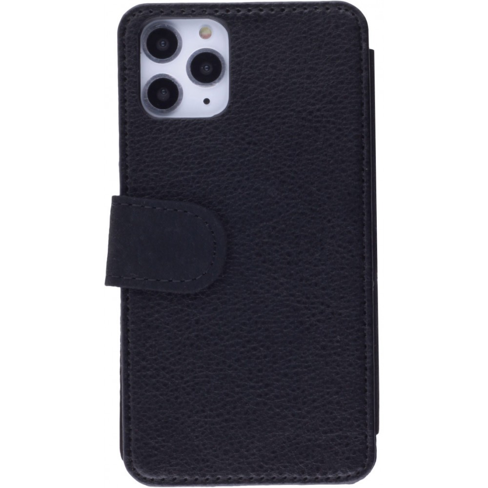 Coque iPhone 11 Pro - Wallet noir Flowers Dark