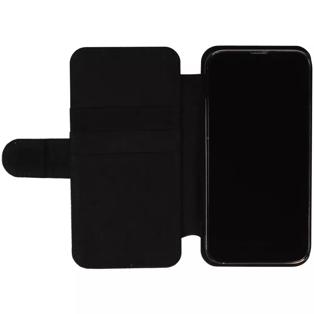 Coque iPhone 14 Pro - Wallet noir Noël 2024 Camion Sapin