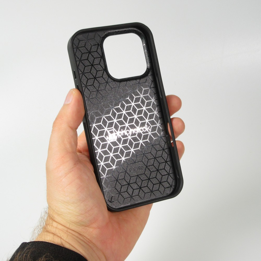 Coque personnalisée avec bords en silicone noir - iPhone 16 Pro Max