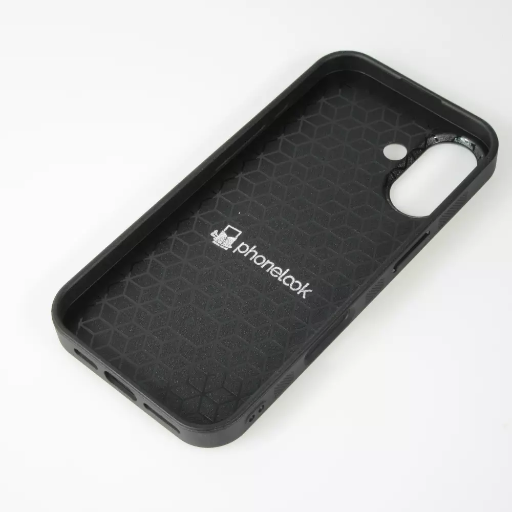 Coque iPhone 16 Plus - Silicone rigide noir Noël 2024 Camion Sapin