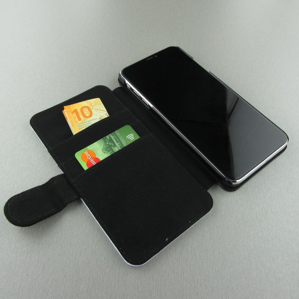 Coque iPhone Xs Max - Wallet noir Noël 2024 Camion Sapin